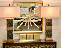 Thora Star-Crossed Selenite Quartz and Gold Leaf Mirror