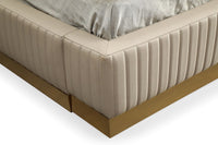 Fable Beige Modern Bonded Leather Bed