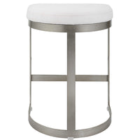Crystal Counter Stool With Brushed Silver Frame