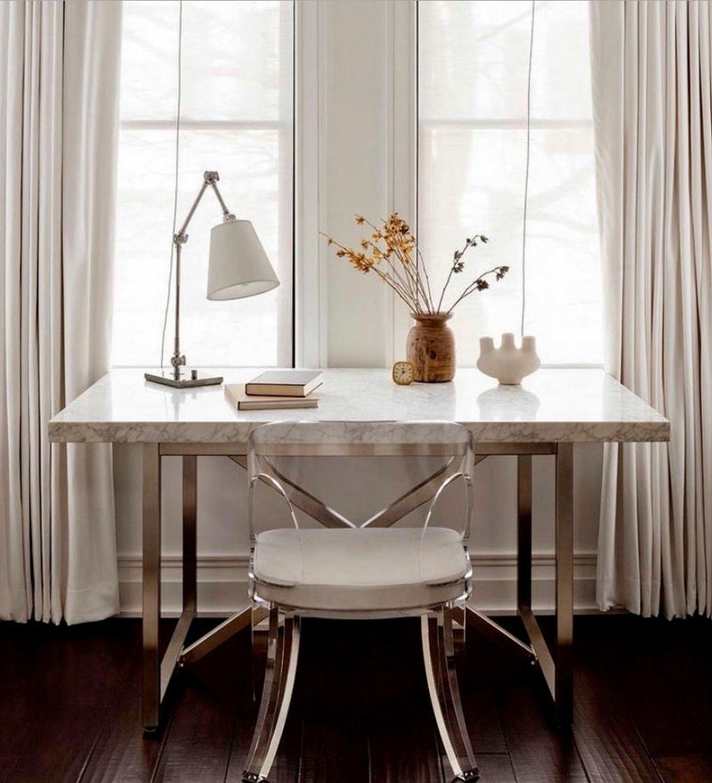 Clay Acrylic & Beige Faux Shagreen Chair