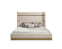 Fable Beige Modern Bonded Leather Bed