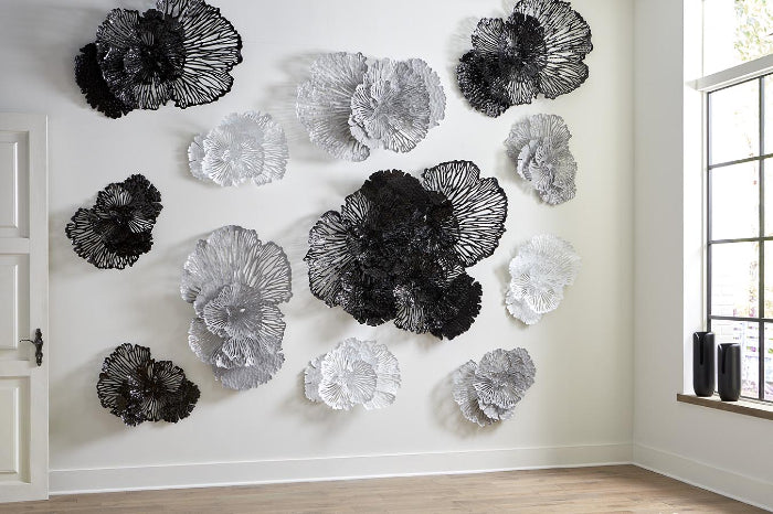 Gray Wall Flower Art