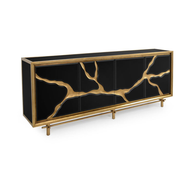 Mayan Black & Gold Cabinet - Luxury Living Collection