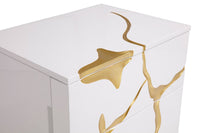 Fable Modern White & Gold Nightstand