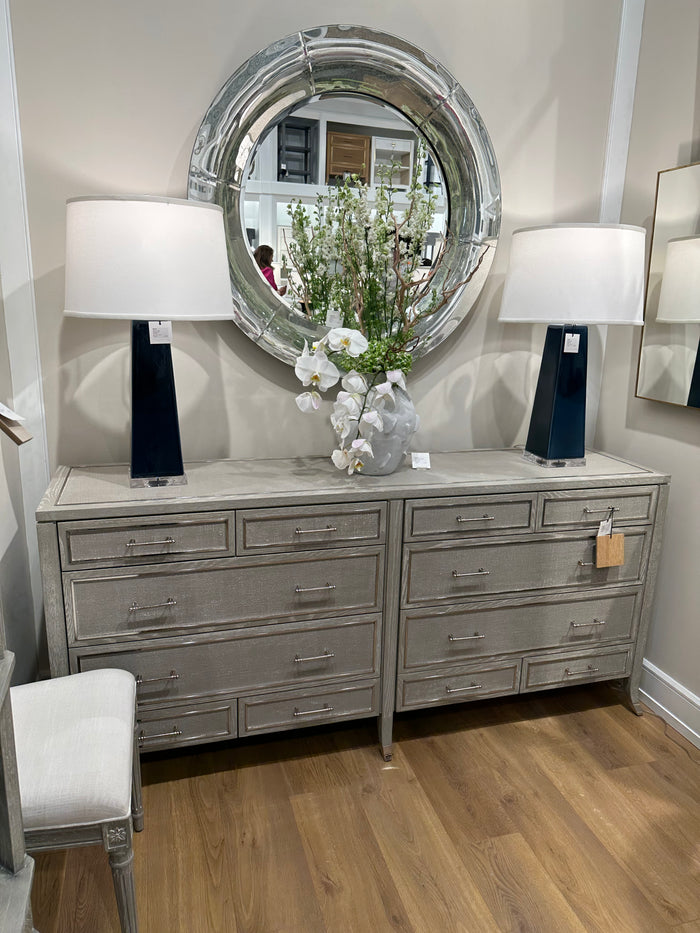 Saanvi 74" Soft Grey 12 Drawer Dresser