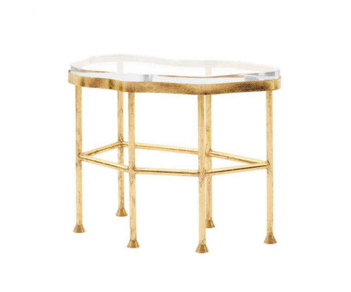 Zene Acrylic & Gold Leaf Side Table