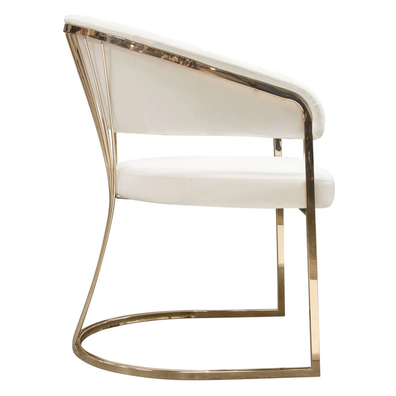 Adelpha Cream Velvet with Polished Gold Dining Chair