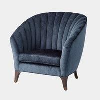 Luxe Scallop Indigo Accent Chair