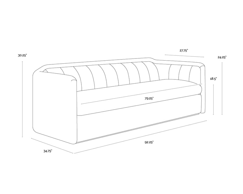 Birrit 92" Dove Cream Performance Fabric Sofa