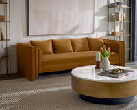 Kira 96" Cognac/Gold Sofa