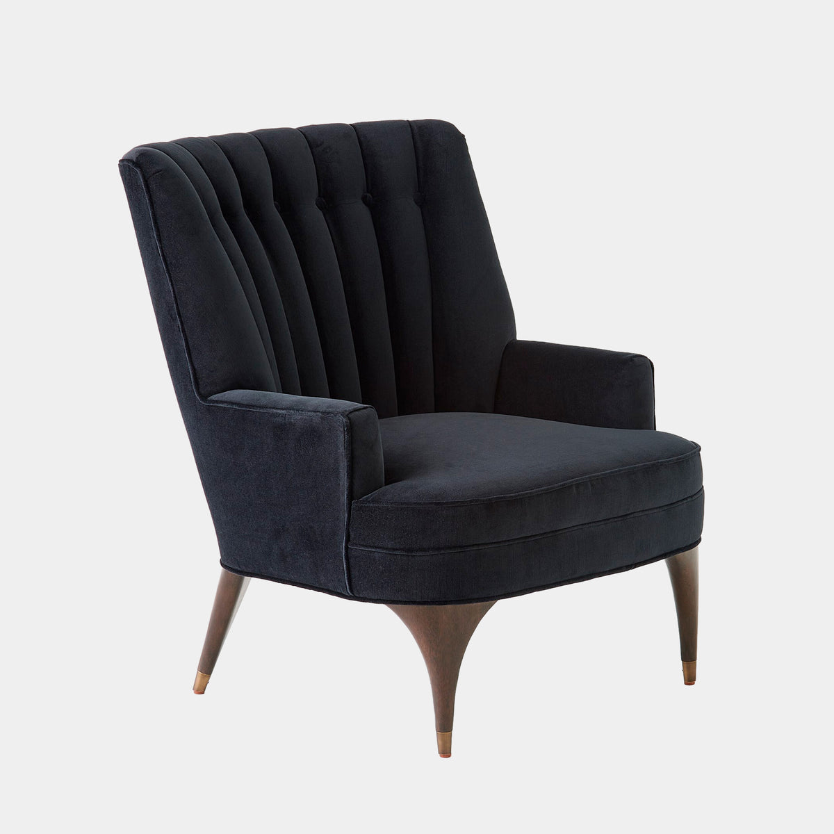 Channel Black Velvet Accent Chair