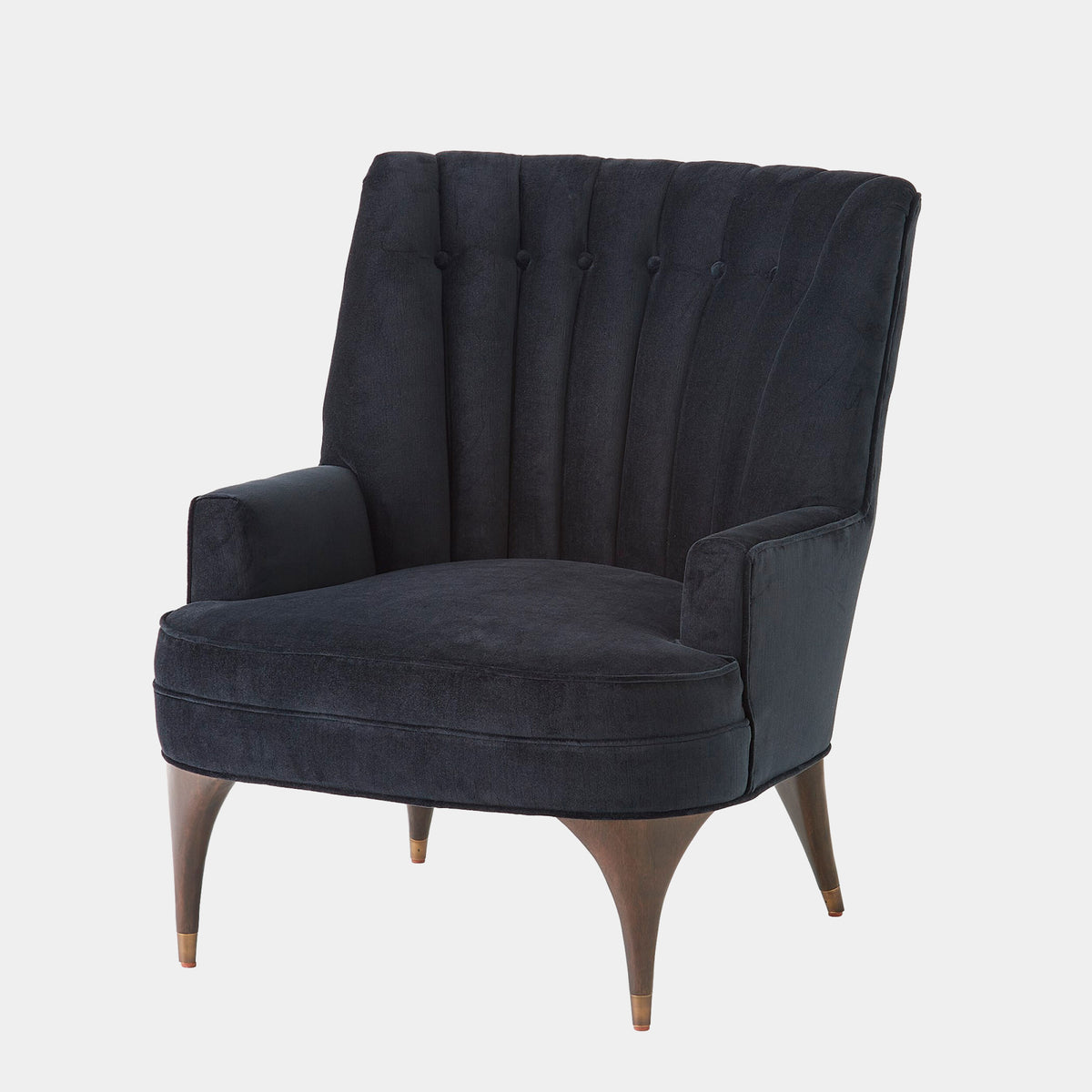 Channel Black Velvet Accent Chair