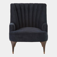 Channel Black Velvet Accent Chair