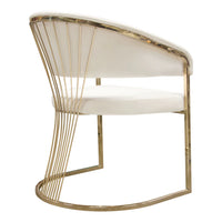 Adelpha Cream Velvet with Polished Gold Dining Chair