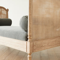 Josephine 74" Bleached Oak & Velvet Daybed