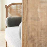 Josephine 74" Bleached Oak & Velvet Daybed