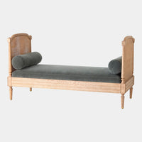 Josephine 74" Bleached Oak & Velvet Daybed