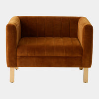 Perfectly Timeless Cognac Velvet Chair