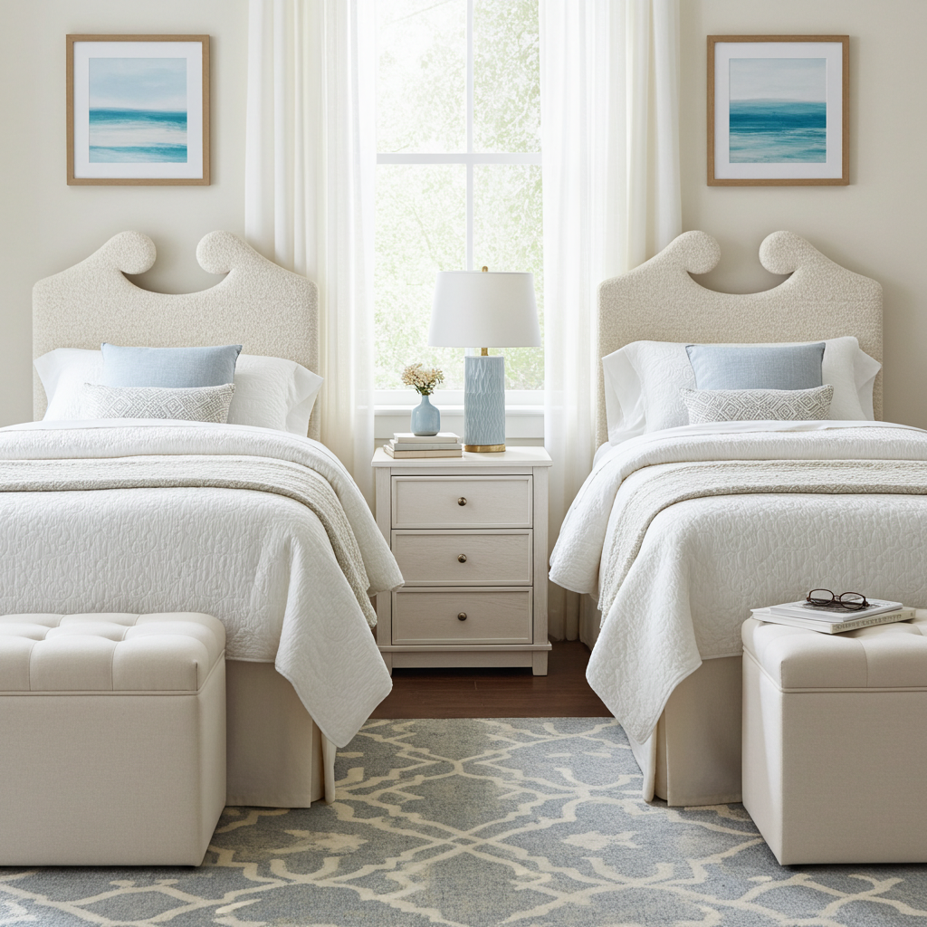 Hannah Ivory Performance Twin Custom Headboard