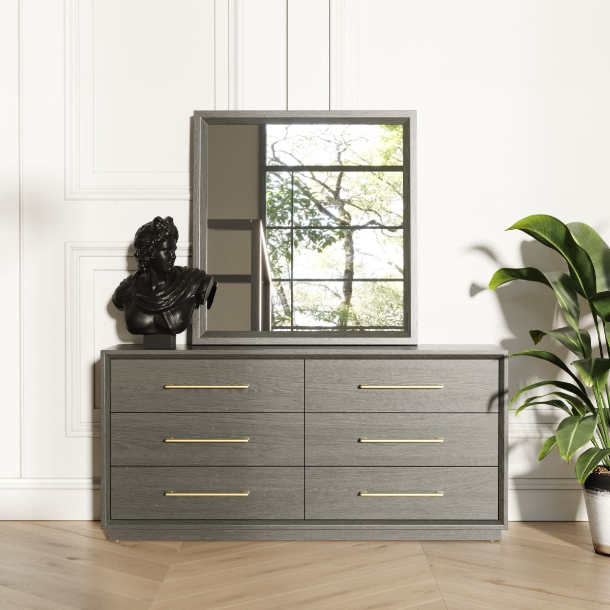 Pentra Contemporary Grey Mirror