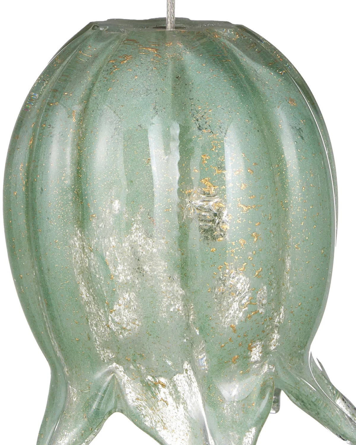 Lily-of-the-Valley Green 7-Light Round Multi-Drop Pendant