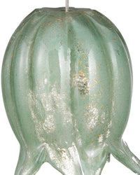 Lily-of-the-Valley Green 7-Light Round Multi-Drop Pendant