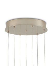 Lily-of-the-Valley Green 7-Light Round Multi-Drop Pendant