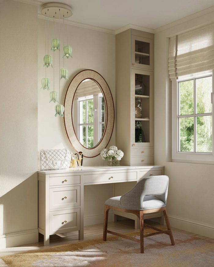 Lily-of-the-Valley Green 1-Light Round Multi-Drop Pendant