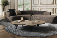 Daytenne 140" Modern Dark Grey Curved Sectional Sofa