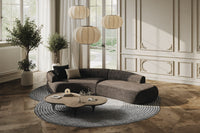 Daytenne 140" Modern Dark Grey Curved Sectional Sofa