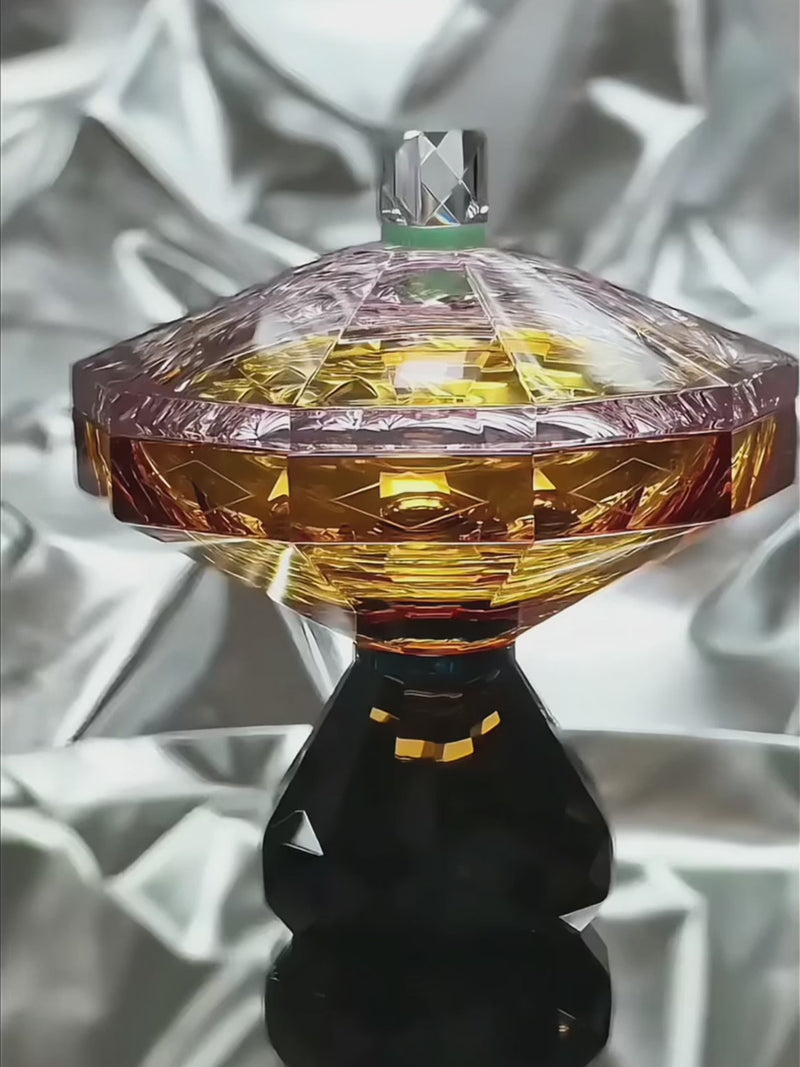 Jacqueline European Artist Collection Crystal Amber Bonbonniere