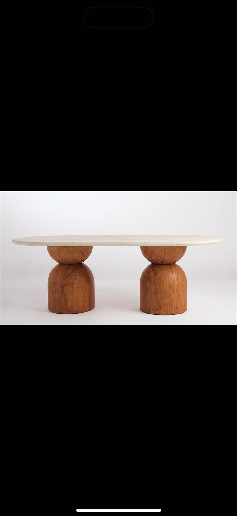 Taylor Travertine Concrete Indoor / Outdoor 87" Oval Dining Table
