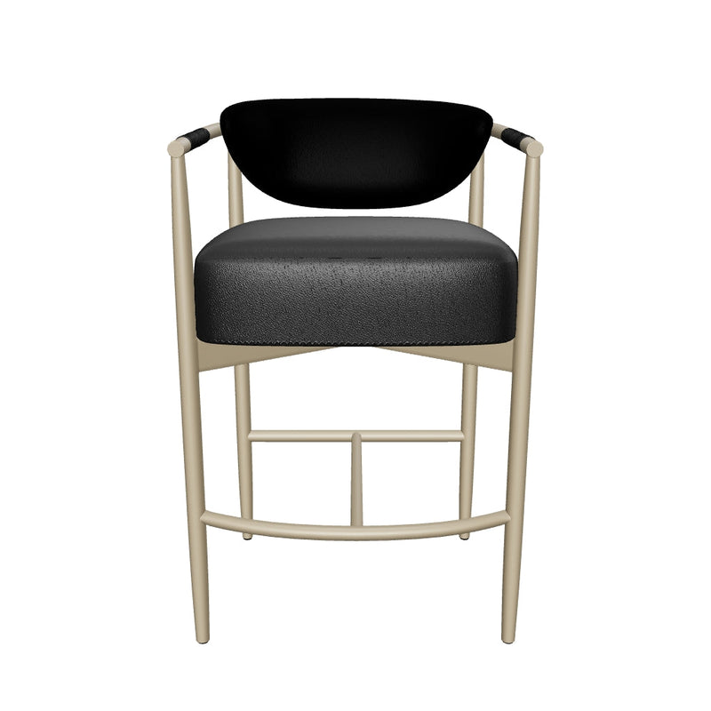 Heloise Gold & Black Faux Leather Counter Stool