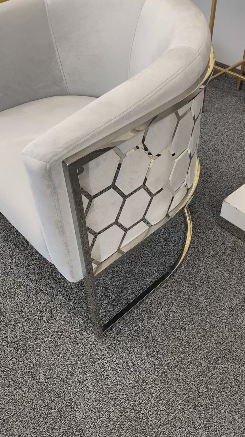 Cora Grey Velvet Accent Chair