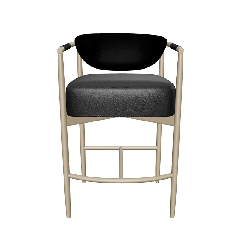 Heloise Gold & Black Faux Leather Counter Stool