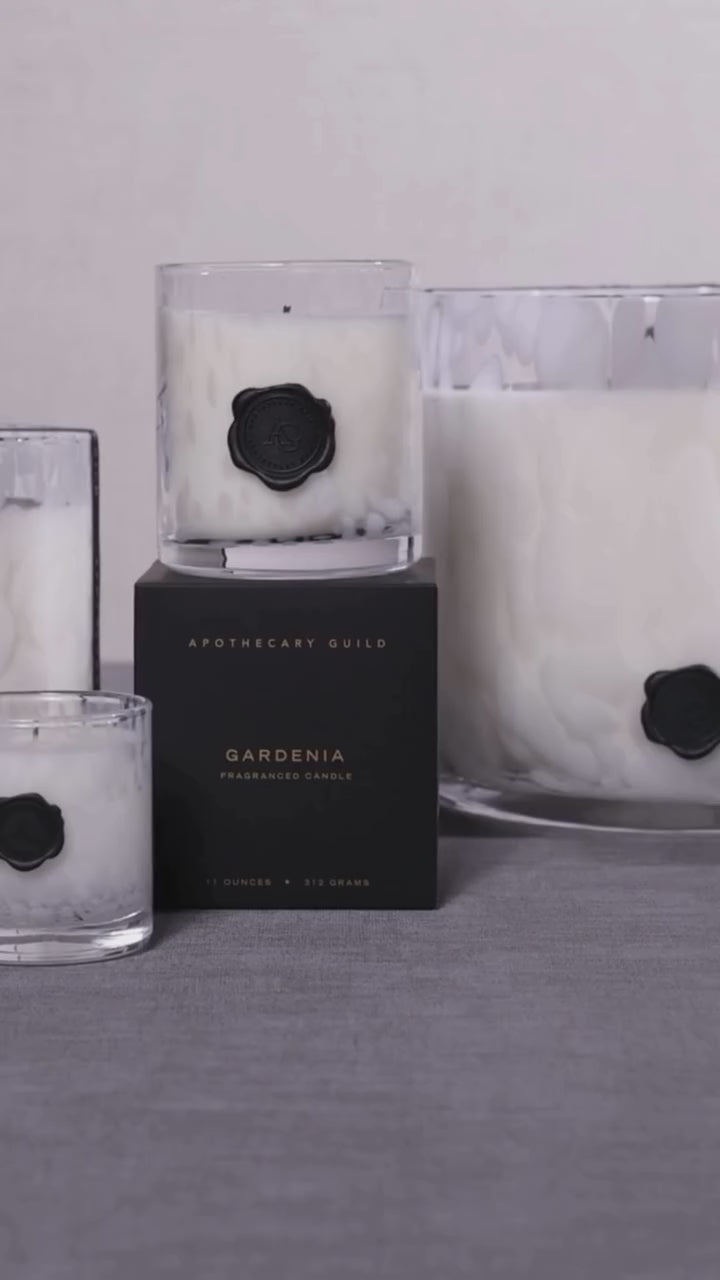 Opal Glass Five-Wick Candle Jar White/Gardenia (Set of 2)