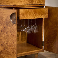 Annistyn 37" Brown Burl & Vintage Brass Cabinet