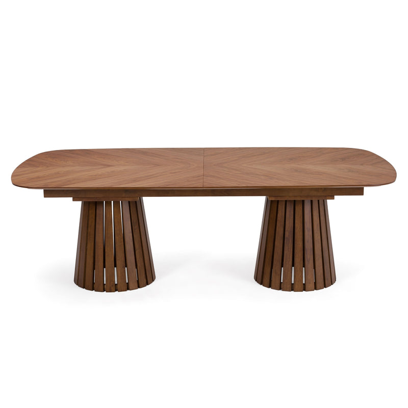 Turner Mid-Century Modern Walnut Extendable Dining Table