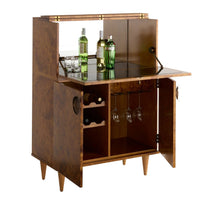Annistyn 37" Brown Burl & Vintage Brass Cabinet