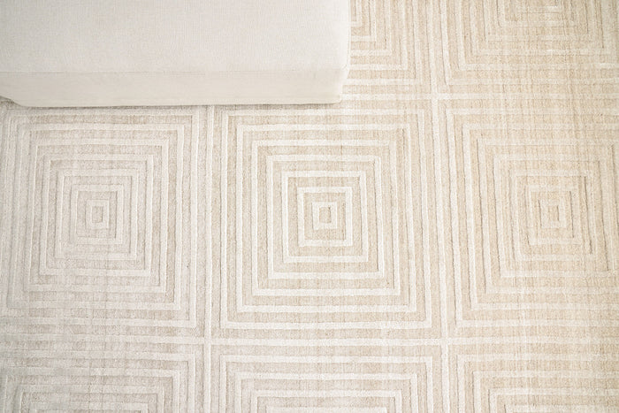 Cleo Modern Light Beige Geometric Patterned Area Rug - Elegance Collection
