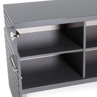 Surya 79" Grey High Gloss Slatted Buffet