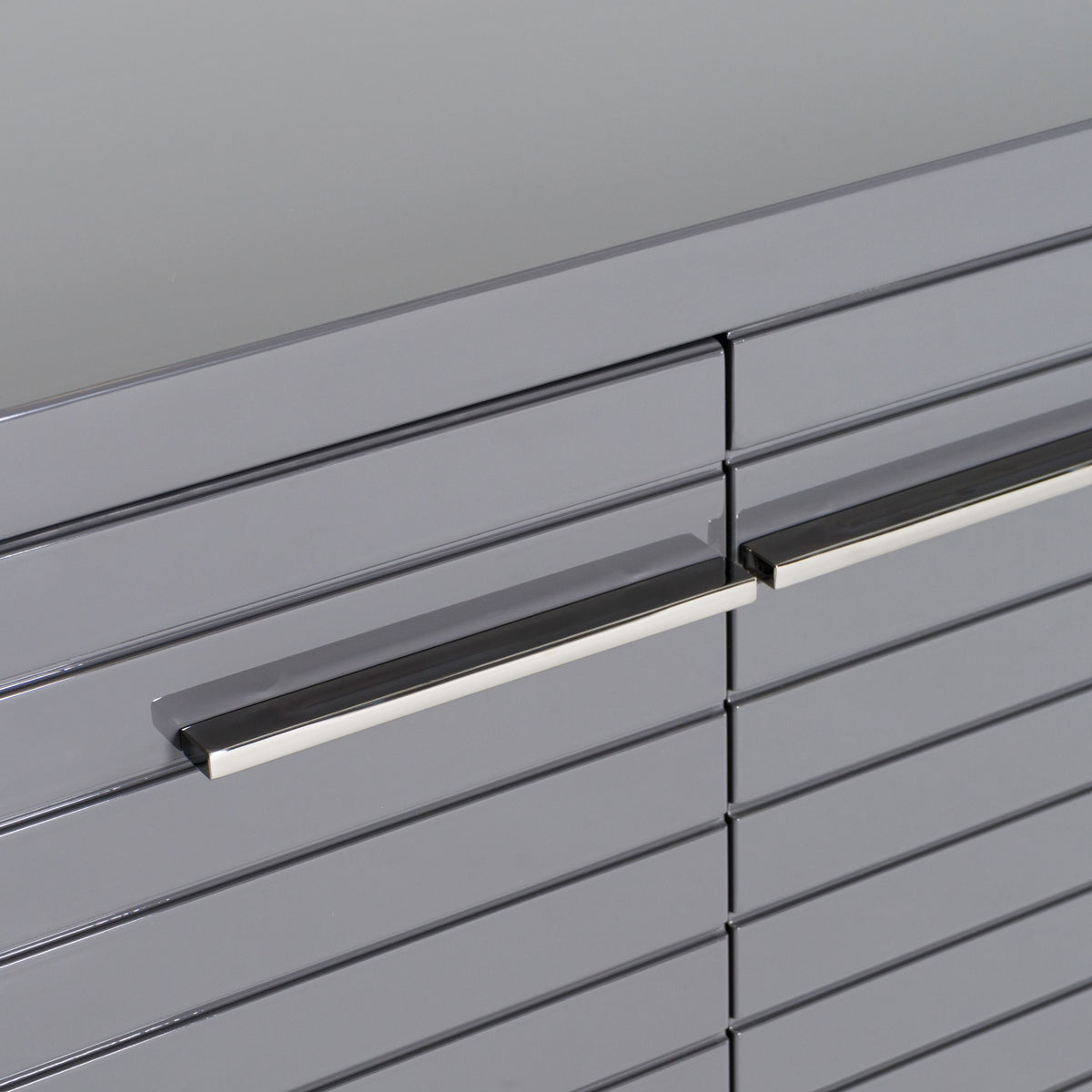 Surya 79" Grey High Gloss Slatted Buffet