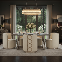 Rhumba Neutral Fabric & Burnished Silver Swivel Accent/Dining Chair
