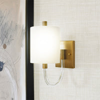 Sanders Acrylic & Antique Brass Wall Sconce