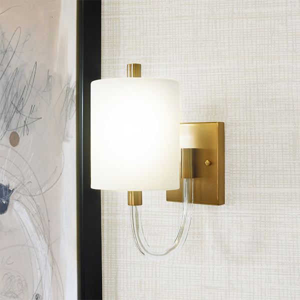 Sanders Acrylic & Antique Brass Wall Sconce