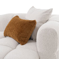 Lorelai 128" Modern Beige Fabric Sectional With Console