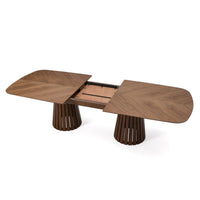 Turner 94.5"/118.1" Mid-Century Modern Walnut Extendable Dining Table