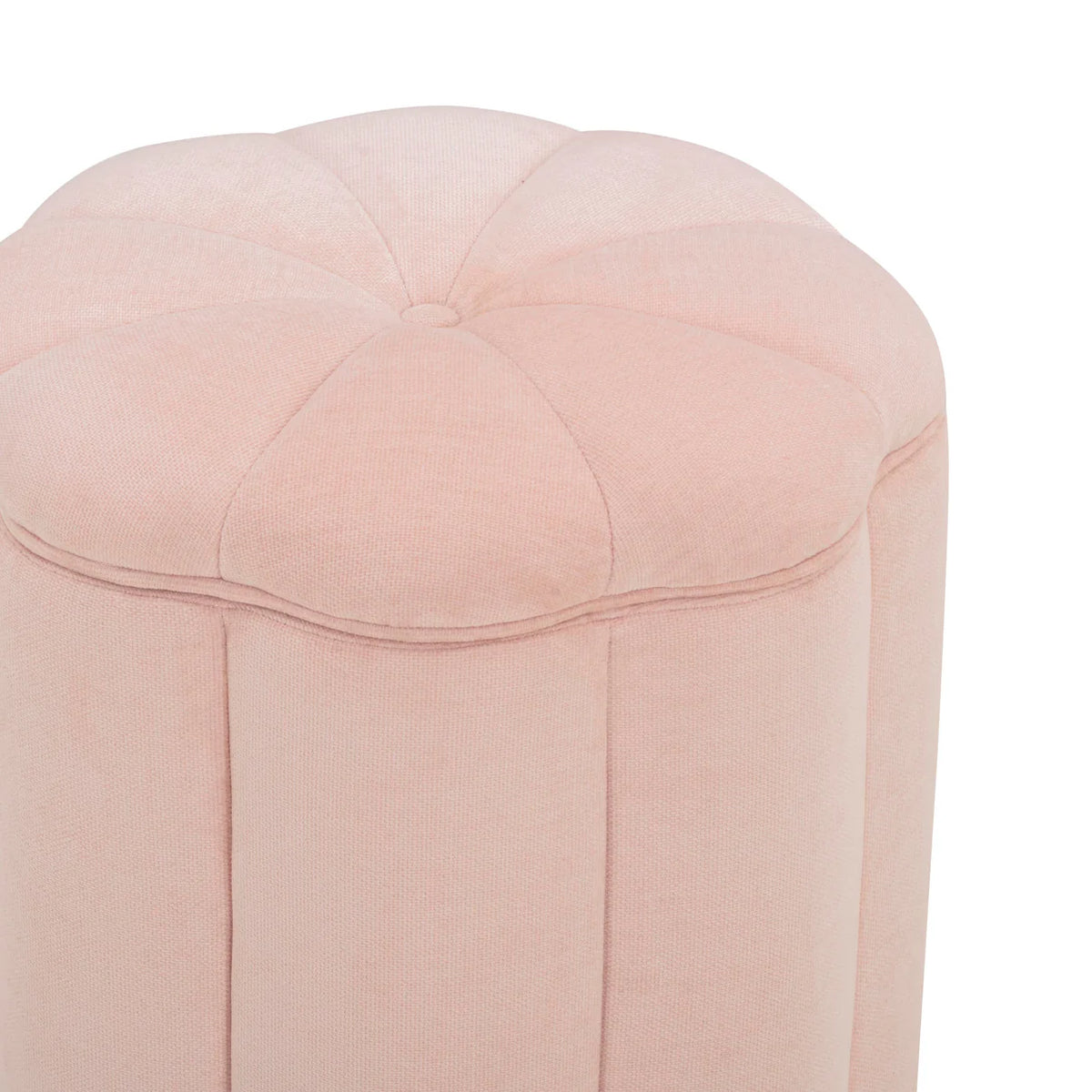 Petals Textured Pink Performance Velvet Storage Ottoman