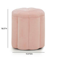 Petals Textured Pink Performance Velvet Storage Ottoman