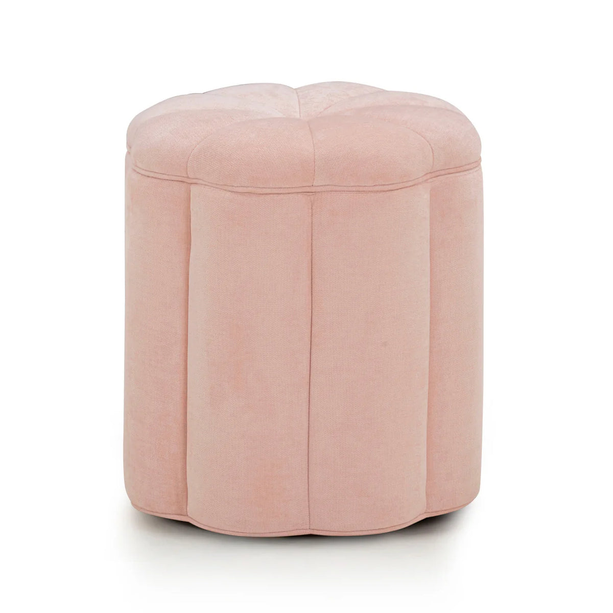 Petals Textured Pink Performance Velvet Storage Ottoman